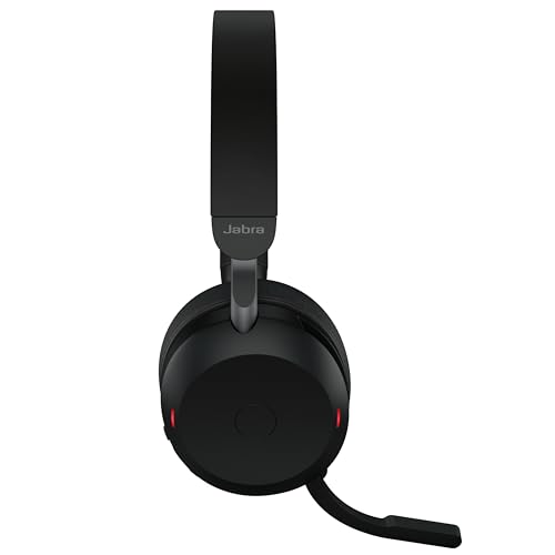 Image of Jabra Evolve2 75 Wireless PC Headset with Charging Dock and 8-Mic Technology - Dual Foam Stereo Headphones with Advanced Active Noise Cancellation, USB-A Bluetooth Adapter and UC Compatibility - Black