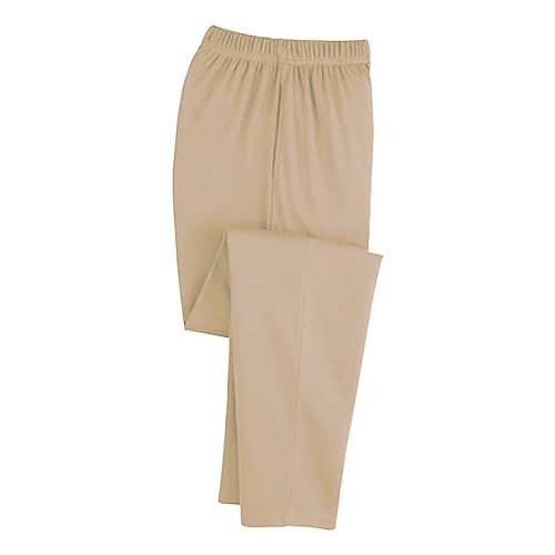 Pantalones de mujer con bolsillos, cintura elástica, pantalones de color sólido rectos informales, pantalones de mujer de talla grande, pantalones punk, caqui, 5XL