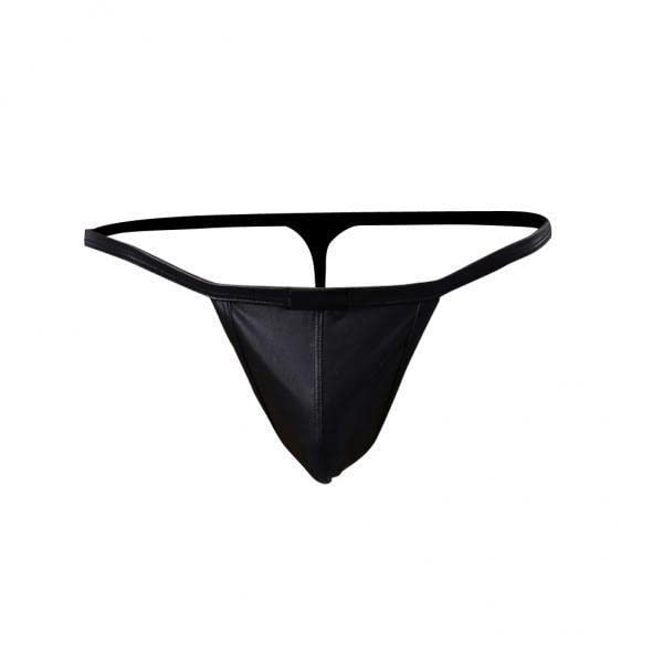 Merishopp 3xMen PU Leather G-String Thongs Underwear Briefs Underpants Black S-picture-49