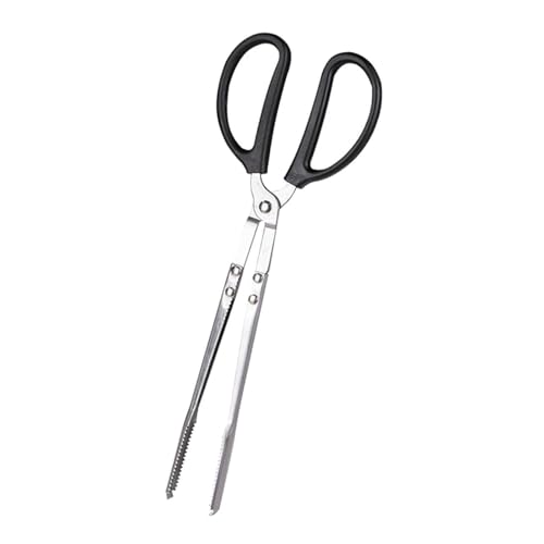 LeeQinersw Schere, Zange, Holzkohleheber, Vielseitiger Abfallheber Aus Edelstahl, Brennholzheber für Grillabende, Camping Und Kochen Im Freien, 36cm