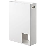 山崎実業(Yamazaki) トイレットペーパーストッカー ホワイト 約W33×D12.5×H48cm プレート Plate 12ロール 収納 トイレ スリム 2294