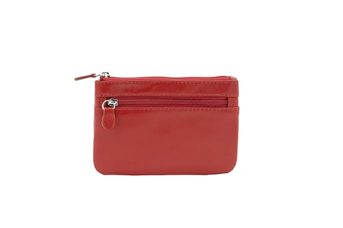Briomhar Celtic Leather Coin Purse with RFID - Skinny Slim Flat Credit Card Holder for Women (Red)3