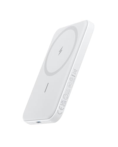Anker 621 Magnetic Power Bank Magsafe(MagGo), Magnetico da 5000 mAh con Cavo USB-C, Compatibile Solo con iPhone 17 Pro Max/Serie 16-12(Bianco)
