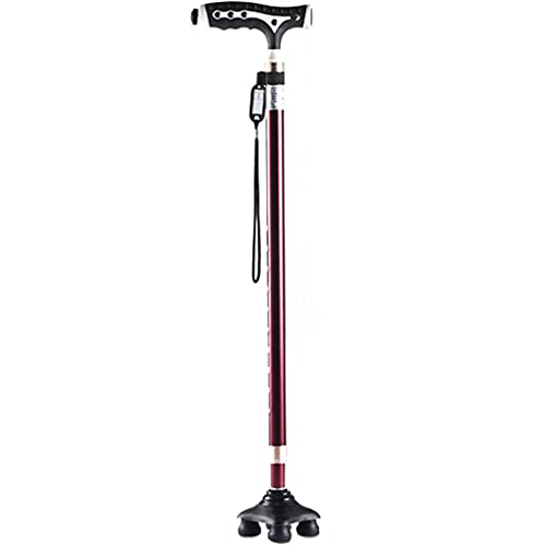 YHRJ Cannes de Marche Walking Stick Adultes Béquilles télescopiques antidérapantes d'extérieur,Bâton de Marche sûr et Stable avec lumière LED,Peut Supporter 250kg Cover