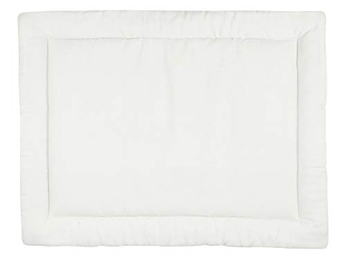 KraftKids - Coperta per gattonare, in lino leggero, colore bianco e verde, imbottita in cotone di alta qualità, dimensioni 100 x 135 cm