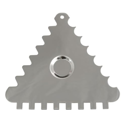 yyangz 2PCS Stainless Steel Triangle Shaped Cake Scraper, Cake Decorating Tools, Edge Side Jagged Wave Double Sided Patterned Comb, Metal Cake Carving Smoother Frosting Scraper, Cakes Decorating Comb