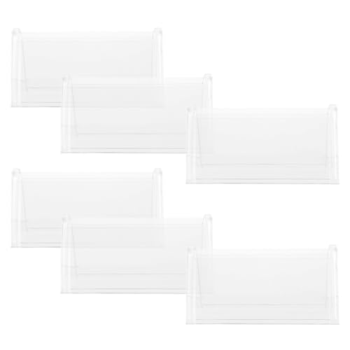 ZUNOXAZ 6 Pièces Porte-noms Double Face Plastique Transparent Cadre pour Plaque de Nom Bureau Support Afficheur de Table pour Réunion Conférence et Entreprise