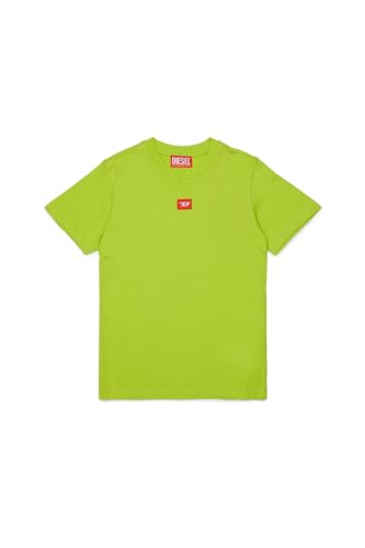 Diesel - Camiseta de Punto con Parche en D Rojo, Verde (Slime Green), 8 Years