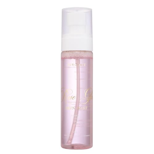 Image of SUROSKIE Rose Glass Skin Mist 100ml | 2 in 1 Face Toner + Makeup Setting Spray | Enriched With Rose Water & Aloe Vera | Toner For Glowing & Hydrating Skin | All Skin Types | For Men & Women