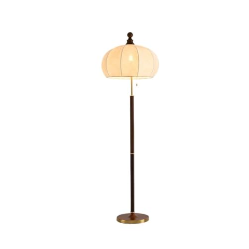 �Ǐ��t���A�����v Pumpkin Lamp Shade Vintage Floor Study Bedroom Bedside Decoration Living Room Sofa Beside Standing Lamps