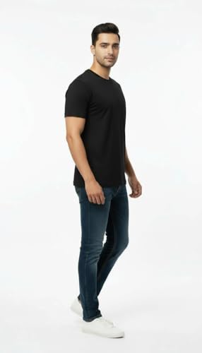 Image of Men's 100% Supima Cotton Crew Neck T-Shirt - Classic Slim Fit, Ultra-Soft Breathable Fabric, Short Sleeve Solid Tee