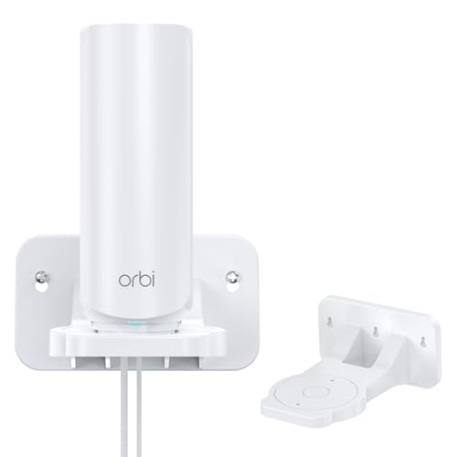 Image of XLTTYWL Wall Mount for Netgear Orbi & Nighthawk WiFi 7, White, 1 Pack | Fits Orbi 360 /370 /870 /970 & Nighthawk WiFi 7 (RBEWMB-10000S), Durable ABS, Space-Saving Design, Secure Wall Installation