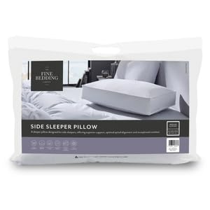 The Fine Bedding Company – The Side Sleeper Pillow - Medium Support - For Side Sleepers - Deep Pillow for Spinal Alignment - Cotton Cover - Hypoallergenic