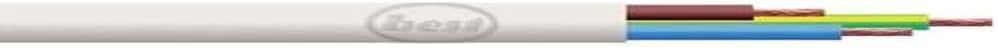Merriway BH01456 3-Core Round Flex Cable, 2183Y 1.0mm White, 10 Metres (33 feet)