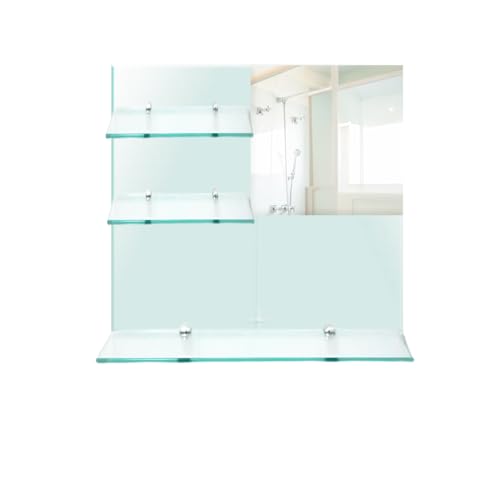 Espelho Siena kit 50x50 - Quadrado + 3 Prateleiras para Banheiros, Quartos e decoração