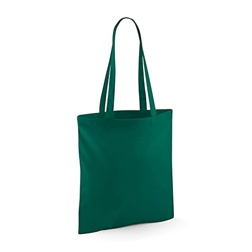Youngly Premium Cotton Plain Tote Bags For Daily Life Eco Friendly Shopping Bag Easily Foldable Shoulder Carrier., Bottle Green, One Size
