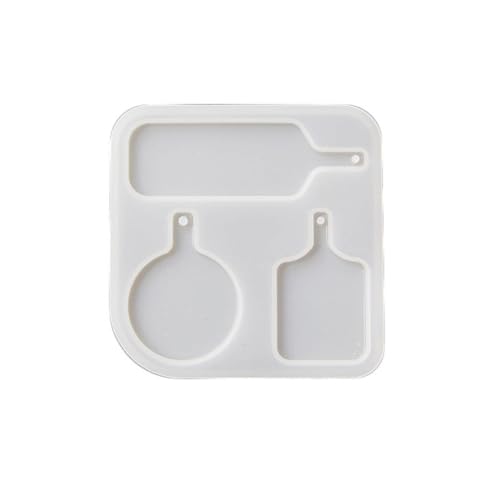 Jewelry Casting Molds Mini Plate Play Tray Shape Keychain Molds with Hole DIY