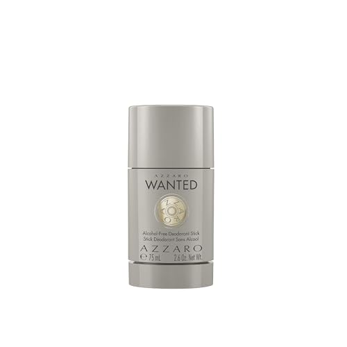 Azzaro Wanted, Desodorante Sólido Antitranspirante en Barra de Alta Protección para Hombre, Suavemente perfumado, 75 ml