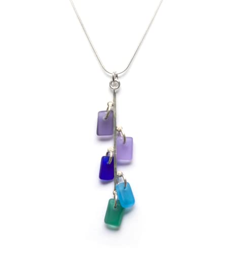 Sea Glass Avalon Pendant (Royal, 16" Snake Chain)