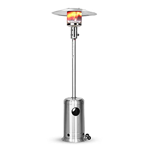 LEGACY HEATING Patio Heater with Wheels, Outdoor Patio Heater Stainless