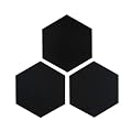 Black Peel and Stick Backsplash Hexagon Tile, Self Adhesive Kitchen Backsplash Aluminum Honeycomb Stick on Wall Tiles for Bathroom Fireplace (32 Pieces)