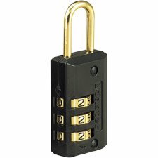 Image of Master Lock Black Combination Padlock, Indoor Gym Locker Lock with Customizable 3-Digit Code for Luggage, Backpacks, Cabinets, 647BLKEC