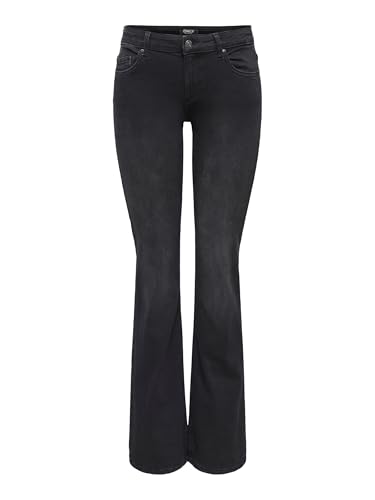 Only Onlblush Mid Flared Dnm Tai1099 Noos Pantalones vaqueros elásticos, Mujer, Washed Black, XLW x 30L