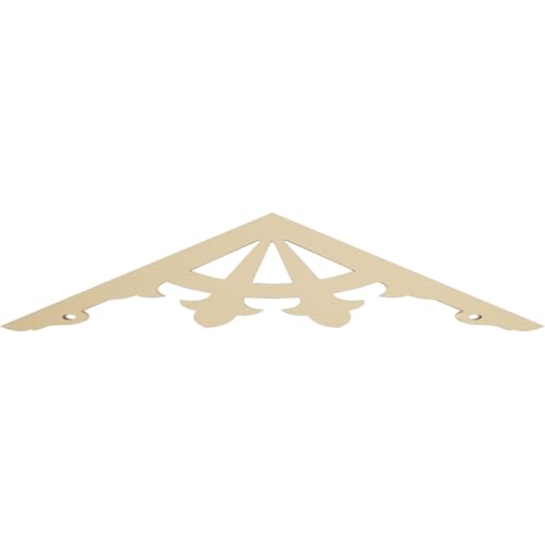 36"W x 7 1/2"H x 1 1/2"P (5/12) Pitch Riley Signature Urethane Gable Pediment, Primed Tan