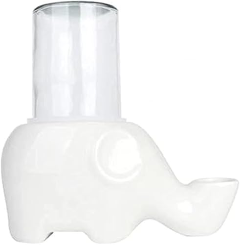 XinYiRich 水飲み器 給水器 給水タンク 給水ボトル 象の形 ハムスター 水飲み 自動給水器 フィーダー給水 分割設計、ペット猫飲用 自動 犬 猫ゲージ 水飲み機、陶器、留守番、残業、短期旅行など対応 (ホワイト)