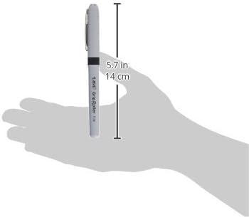 BIC Grip Stick Roller Ball Pen, Black Ink.7mm, Fine.12 Count (Pack of 1)