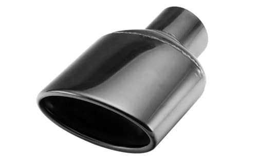 Silencieux d'échappement inox noir 57mm au design ovale épuré pour canule d'auto élégante