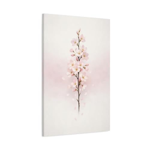 Impression sur toile fleurs de cerisier rose | Déco murale 60x90 cm