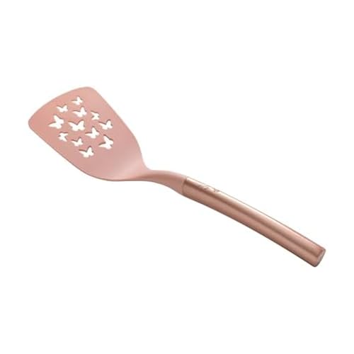 Dolly Parton Slotted Turner Blush Nylon Head with Butterfly Shaped Slots Heat Resistant up to 450F Stainless Steel Tapered Handle Dishwasher Safe Safe for Nonstick Cookware