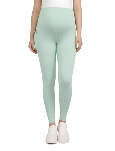 Image of Motherhood Maternity Women's Over the Belly Workout Activewear Pregnancy Leggings with Pockets