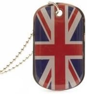 United Kingdom UK Great Britain Country Flag Dog Tag Metal Necklace with 14 Inch Chain ... New