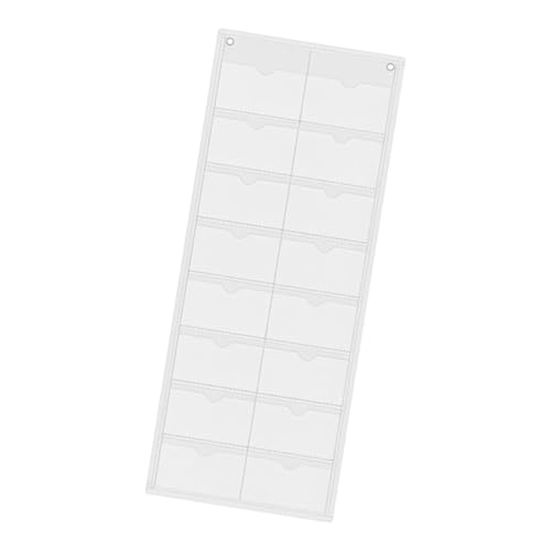 Bothyi Classroom Calendar Pocket Chart Empty Hanging Storage Index Card Holder Wall Organizer for Teacher Supplies Teacher Learning, White