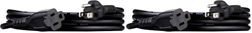 Image of Amazon Basics Extension Cord, 3 Prong Outlet Extender, Indoor Power Cord, 13 Amps, 125V, 6 Ft, Black (Pack of 2)