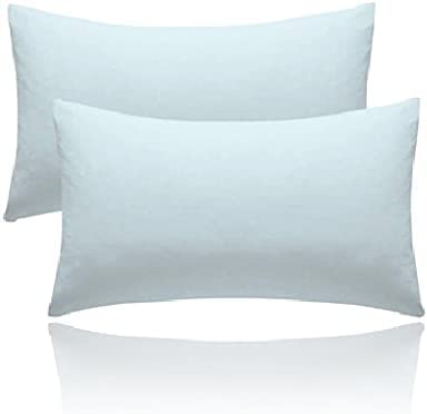HOMES-LINEN Pillowcase Pack of 2 Housewife Luxury Percale Pillowcase 50x75cm 100% Polycotton Plain Dyed Pillow Cases (Duck Egg)