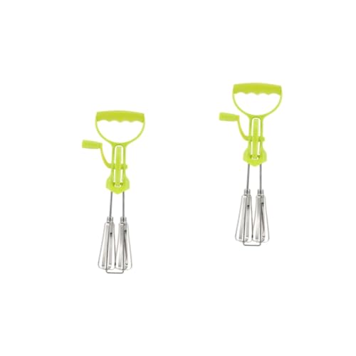 NOLITOY 2 Piezas Batidor De De Acero Inoxidable Batidora Portatil Huevo De Mano Horno Batidor Utilitario Clásico Licuadoras Para Mezclador Licuadoras Ninja Metal El Plastico Green