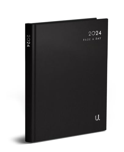 VIVAAS 2024 Diary A4 | A5 | A6 Diary Page A Day Desk And Week To View Diary Hard Backed Diaries Organiser For Student, Teacher, Home, Office, Business Year Planner (A5 Day A Page, Black)