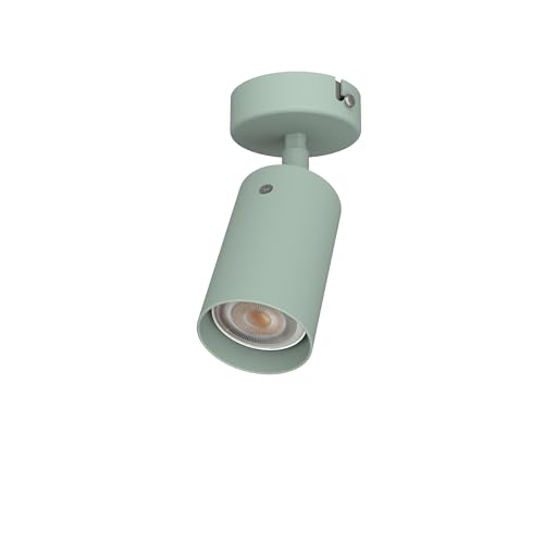 L+ LED-Spot, schwenkbar, für Decken- oder Wandmontage aus Metall – Anschluss: GU10 – Made in Italy – Durchmesser 6 cm – Modernes Design für Küche und Wohnzimmer (Eisberggrün)
