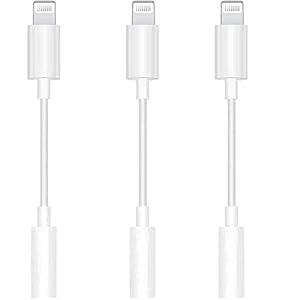 Apple MFi Certified 3 Pack Lightning to 3.5 mm Headphone Jack Adapter iPhone 3.5mm Jack Aux Dongle Cable Earphones…
