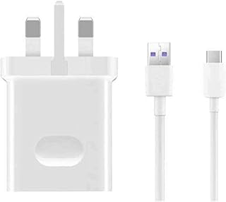 Huawei SuperCharge - Genuine Mains Adapter Charger With 5A Type C USB Cable Compatible with Huawei Type C Mobile Phones (No Retail Packaging)