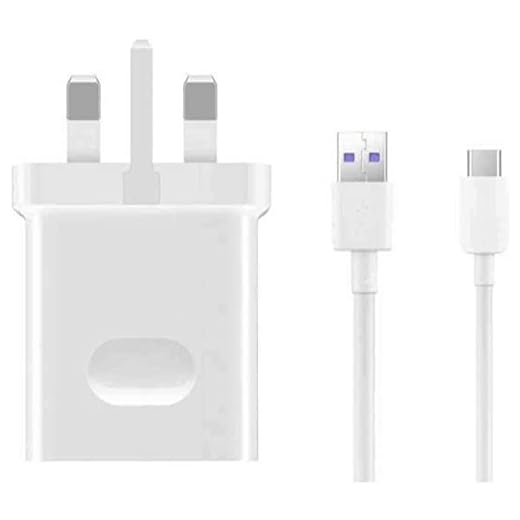 Huawei SuperCharge – äkta nätadapterladdare med 5A typ C USB-kabel kompatibel med Huawei Type C mobiltelefoner (ingen detaljhandelspaket)