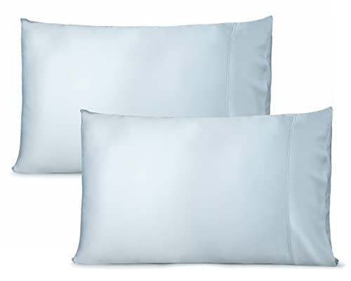 Comfier Sleep Kissenbezüge aus 100 % Bio-Bambus, 48 x 74 cm, ultraweich, grau, 2er-Pack, kühlend, fühlt sich an wie Seide, perfekt für Menschen mit Nachtschweiß, graue Kissenbezüge, 2er-Pack Cover