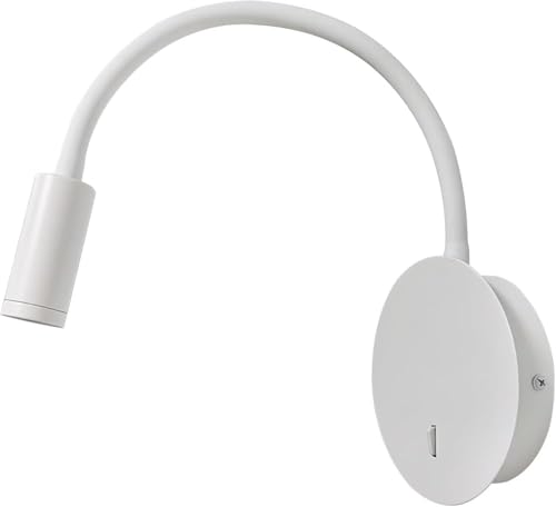 Applique murale de lecture moderne blanche avec lampe de mur orientable