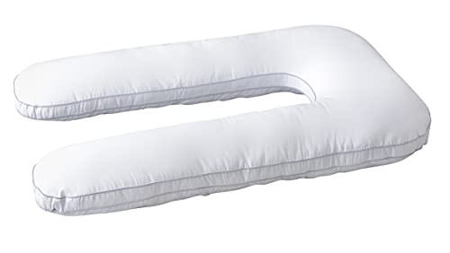 パレットライフ Palette Life - Almohada en forma de U, almohada larga, lavable, orientada hacia los lados, prevención de ronquidos, algodón, resistente al olor, grande, ancha, larga, piel de melocotón,