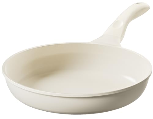 Redchef Ceramic Pan Nonstick, Nonstick Frying Pan, Large Fry Pans, PFAS & PFOA-Free, Non-Toxic, Induction Compatible Pans, Ergonomic Handles, Suitable for All Stove, Beige White, 11