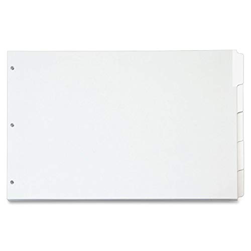 Divisor de aba de apagar gravura 11x17 da TOPS Cardinal, 5 abas, branco, (84270CB)
