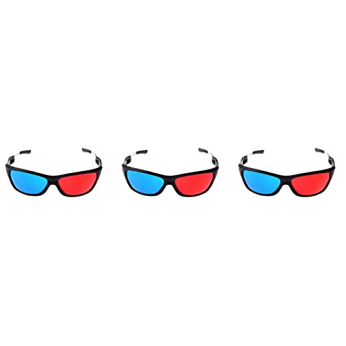 Uikdjgu 3X Rojo-/Gafas 3D Estilo de Cian Anaglifo para 3D Pelicula TV